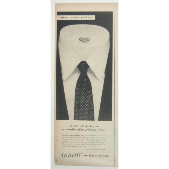 Arrow Mens Non-Wrinkle Collar Dress Shirt With Dart Collar Style MOD - Picture 1 of 2